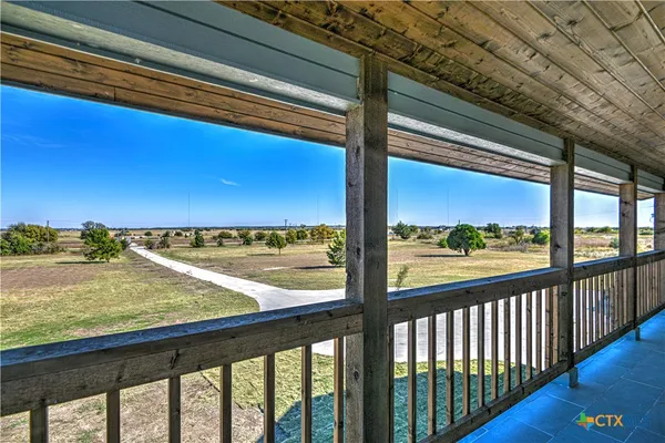 a view of sky from a balcony
