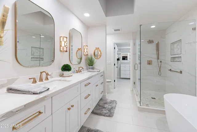 a bathroom with a shower