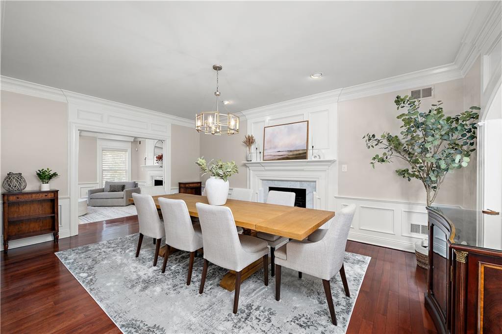 515 Maple Lane Sewickley, PA 15143 - Photo 8 of 42 a view of a dining room with furniture wooden floor and chandelier
