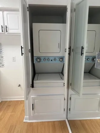 a utility room with a washer and dryer