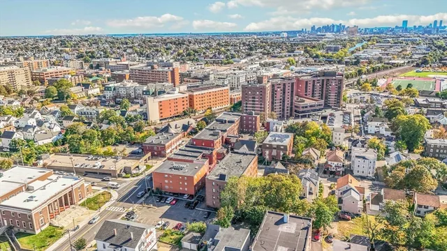 an aerial view of a city