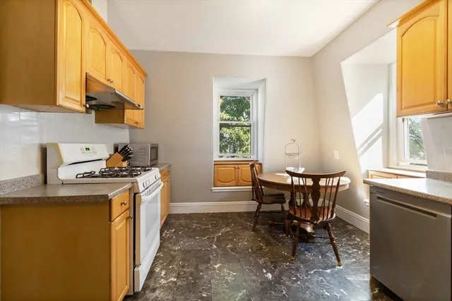 a kitchen with a stove a sink and a refrigerator