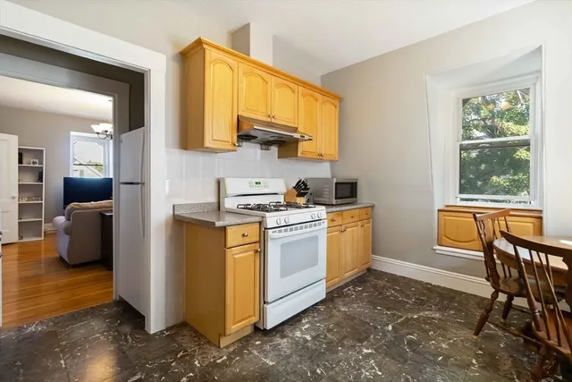 a kitchen with a stove a sink and a refrigerator