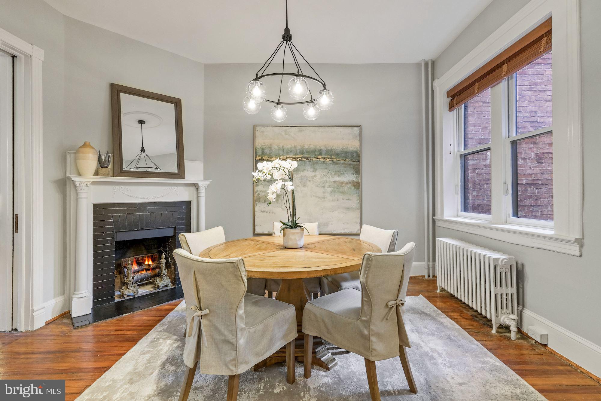 1342 Wallach Place Northwest Washington, DC 20009 - Photo 7 of 36 Dining Room With Wood Burning Fireplace