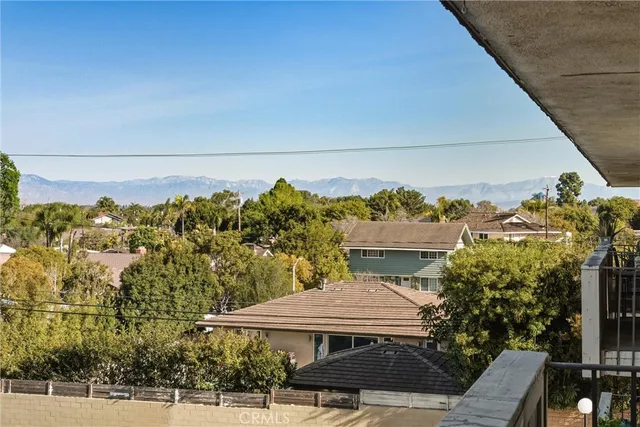 a view of a city from a balcony