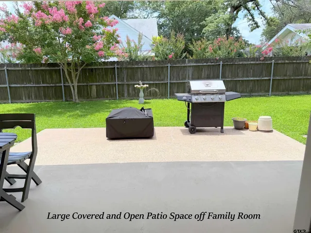 a view of a garden with a slide