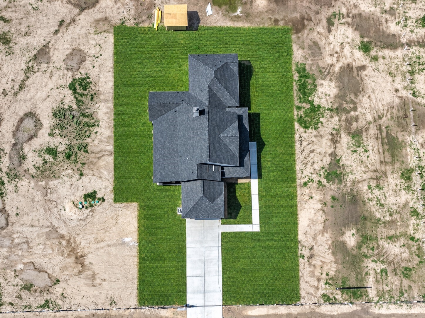 13927 Routt Point Road Needville, TX 77461 - Photo 20 of 21 Top-down aerial view showing the home’s layout, driveway, and surrounding yard space.