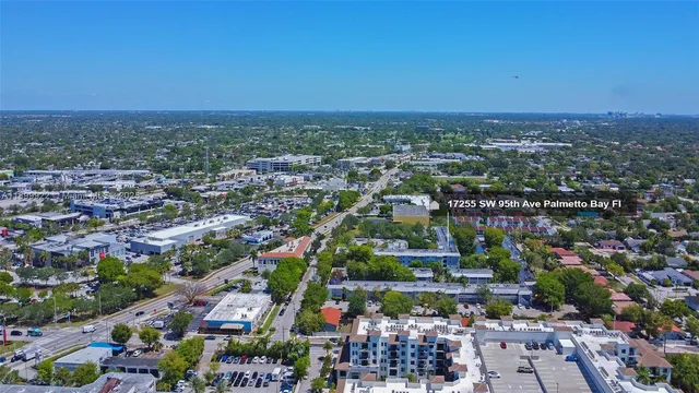 an aerial view of a city