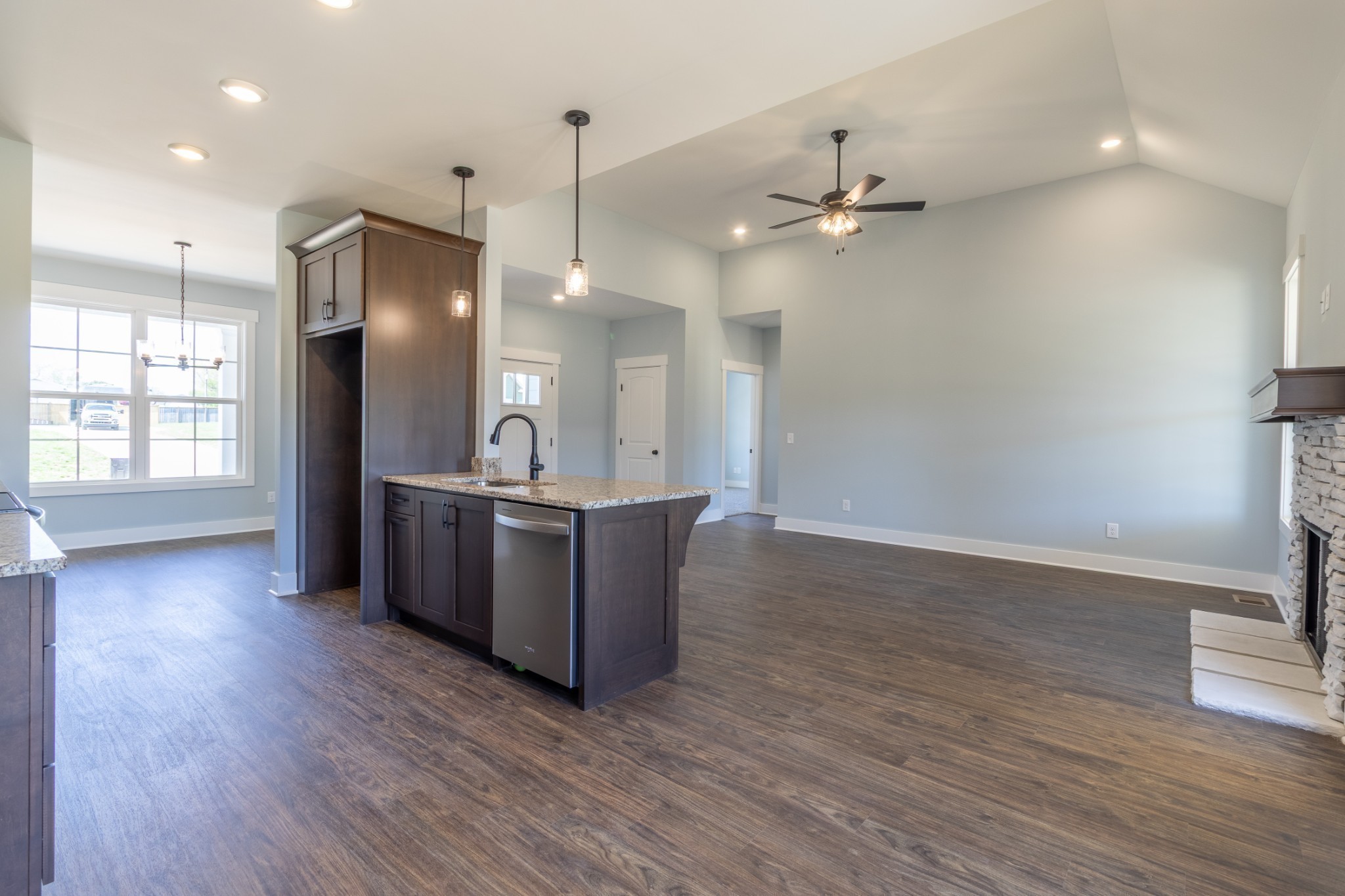 2060 Beverly Court Springfield, TN 37172 - Photo 16 of 33 an open kitchen with refrigerator and wooden floor