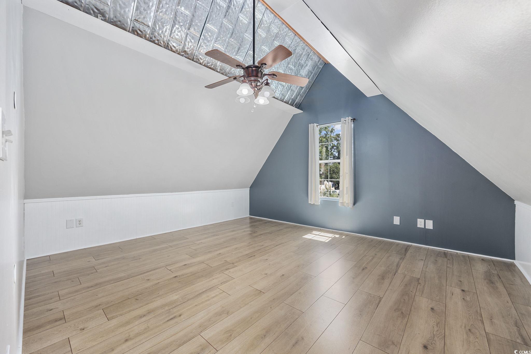 118 Sly Fox Trail Myrtle Beach, SC 29588 - Photo 27 of 40 Additional living space featuring light wood-style floors, vaulted ceiling, and ceiling fan