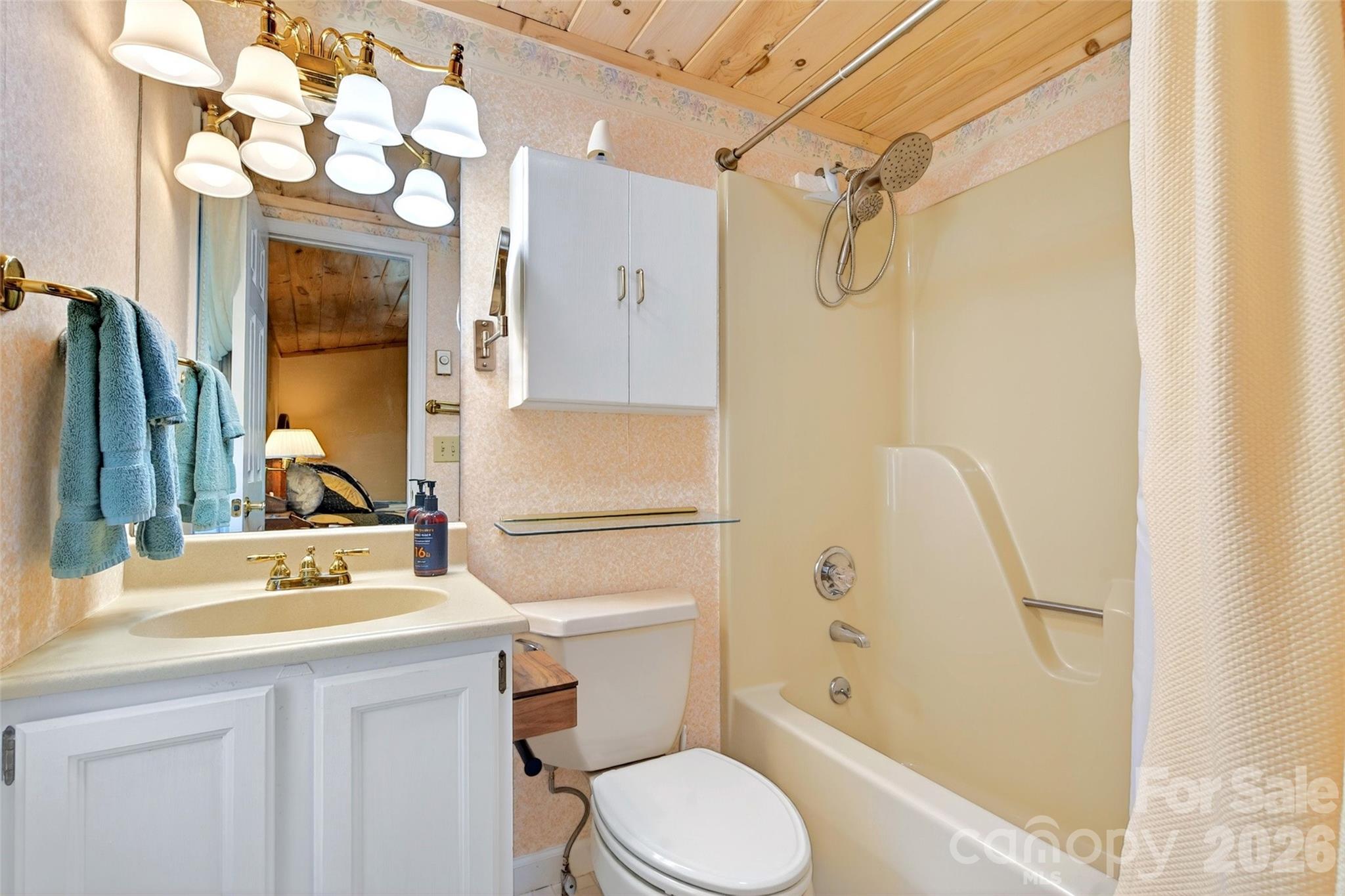 334 Harbor Lake Road Newland, NC 28657 - Photo 23 of 48 a bathroom with a sink a toilet and shower