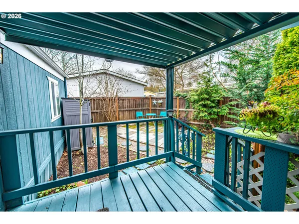 a view of wooden deck