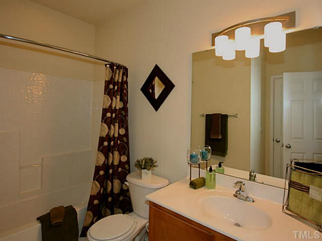 1635 Snow Mass Way Durham, NC 27713 - Photo 22 of 25 a bathroom with a sink vanity mirror and toilet