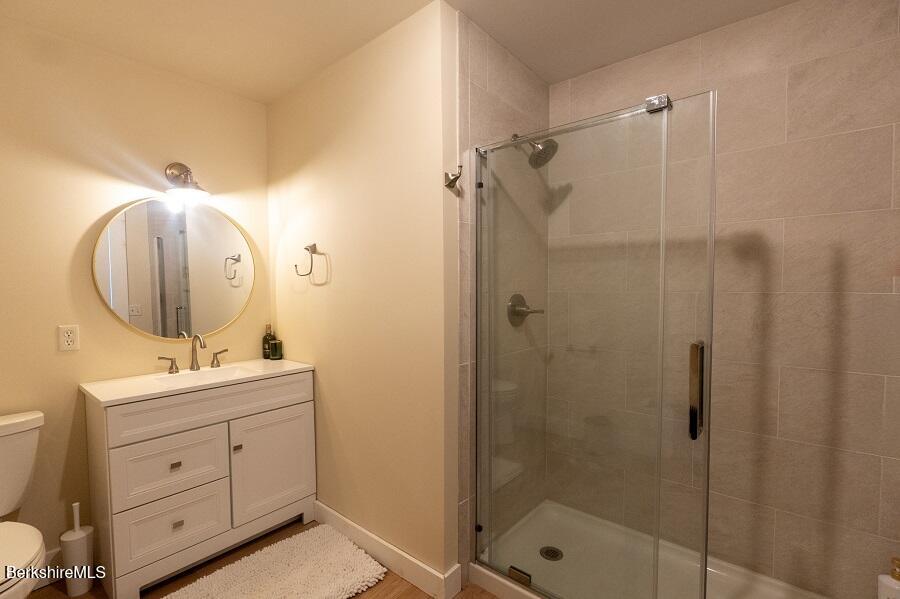 10 Goodell Road Lanesborough, MA 01237 - Photo 30 of 67 a bathroom with a sink mirror and shower