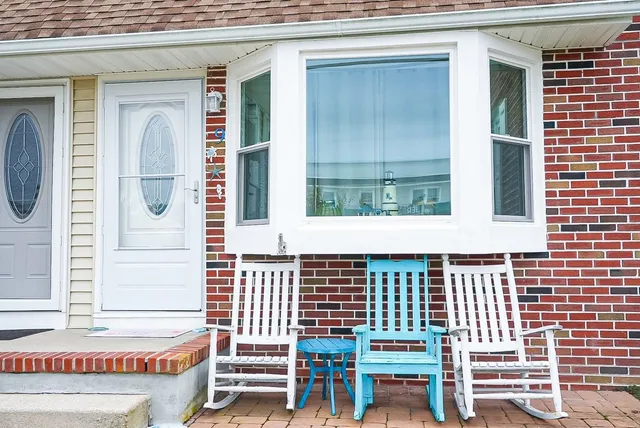 a front view of a house with a window
