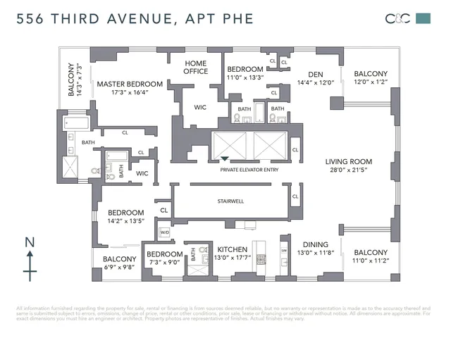 $4,750,000 | 556 3rd Avenue, Unit PHE | Murray Hill