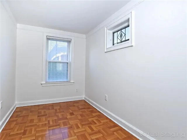 a storage room with cabinets