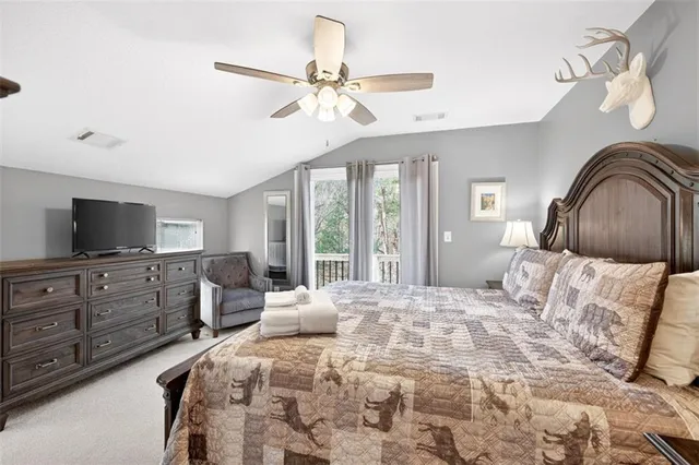 a view of a lake with a mountain