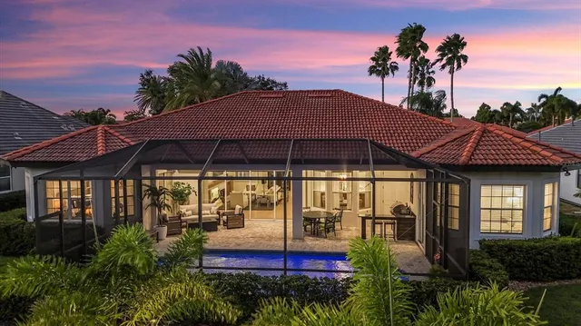 a view of a lake with outdoor space