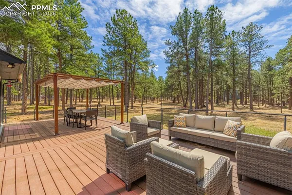 a view of outdoor space with seating