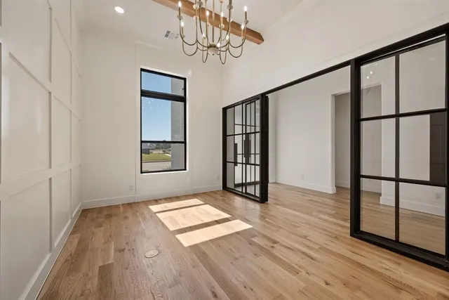 a view of entryway with wooden floor