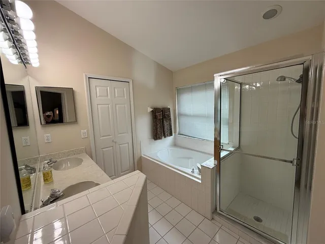 a view of backyard with green space