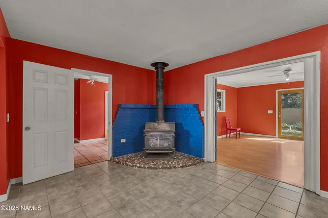 a view of a hallway with entryway