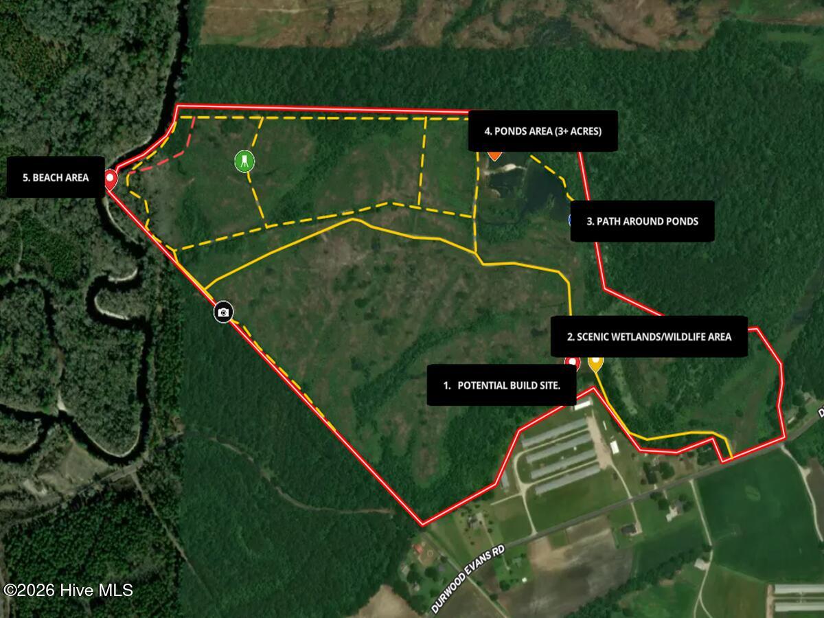 0 Durwood Evans Road Beulaville, NC 28518 - Photo 65 of 68 65. Aerial Property Features Map