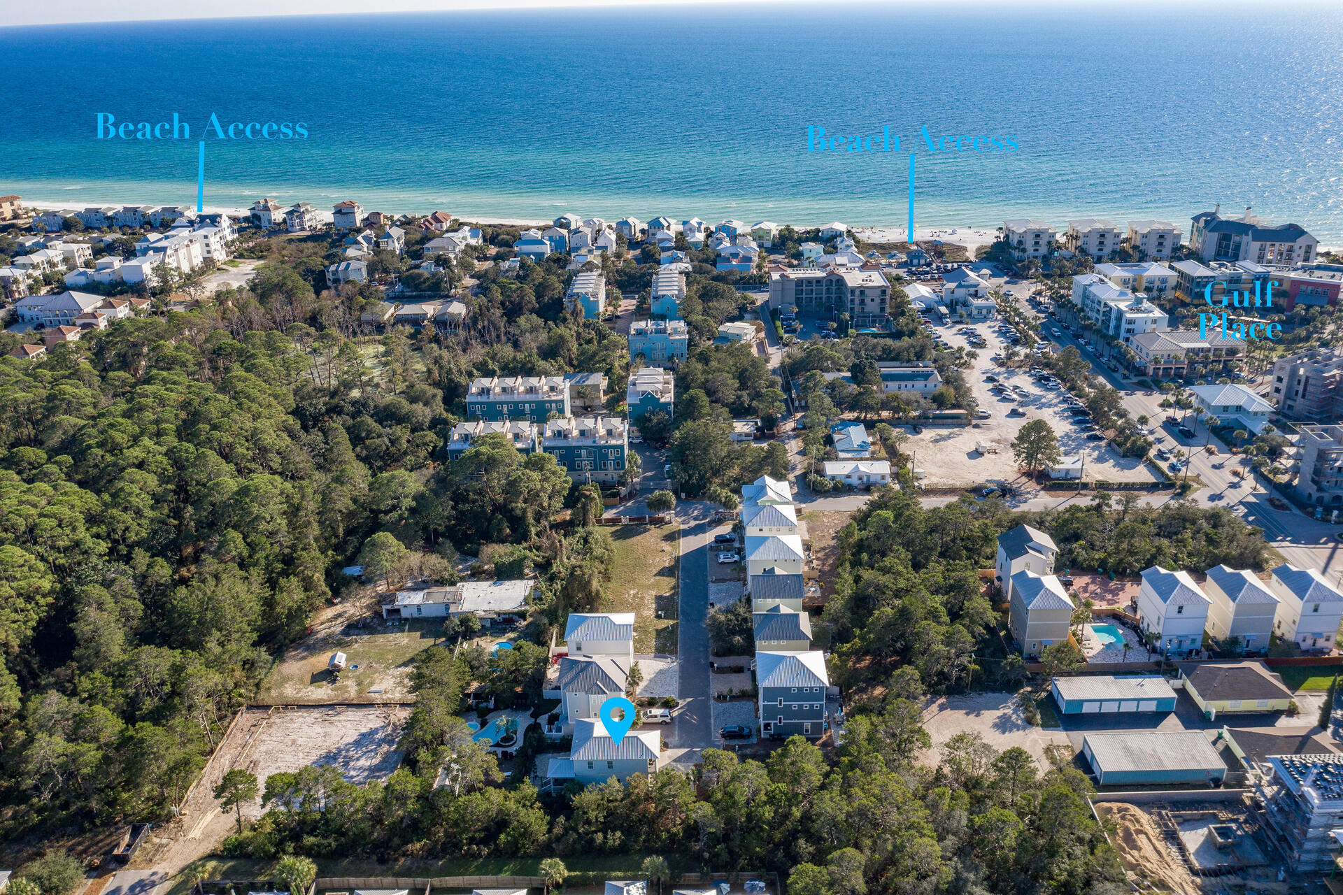 56 Abbey Road Santa Rosa Beach, FL 32459 - Photo 29 of 40 an aerial view of a city with lots of residential buildings and ocean view