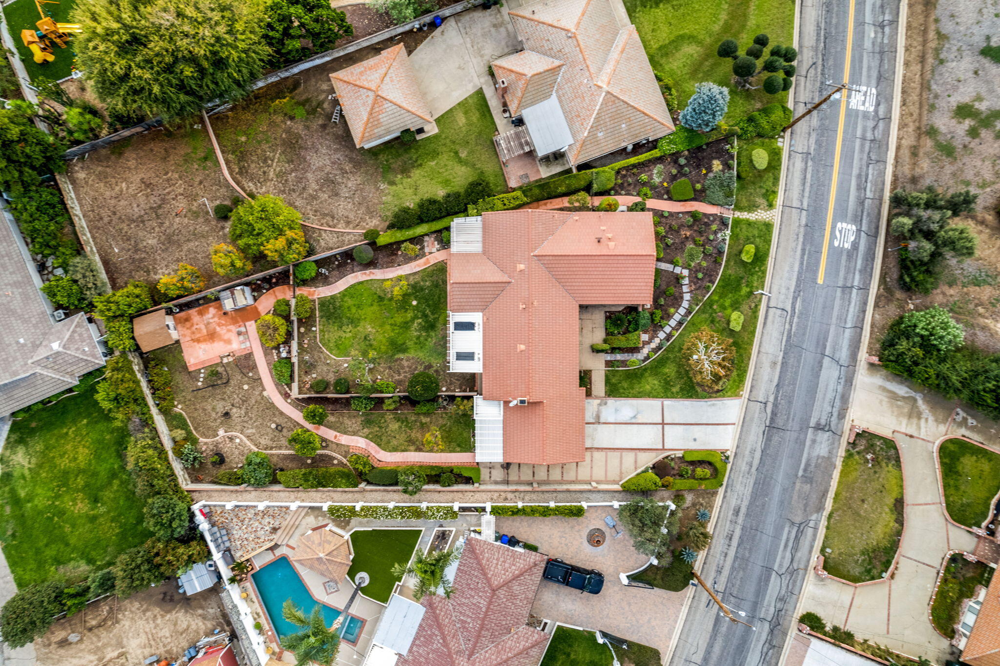 2428 Highland Road Upland, CA 91784 - Photo 45 of 45 an aerial view of houses with outdoor space