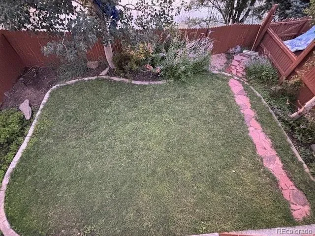 a view of a backyard