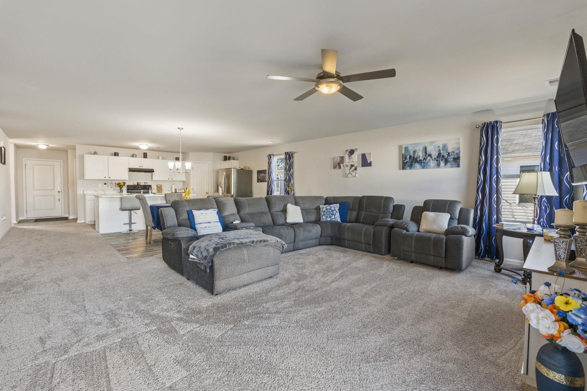 520 Dundalk Drive Conway, SC 29526 - Photo 15 of 35 Living room with light carpet and ceiling fan