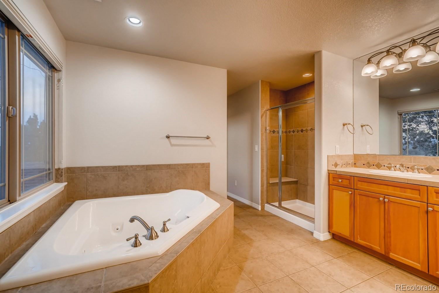 1644 Ridge Trail Lane Castle Rock, CO 80104 - Photo 22 of 38 a bathroom with a tub and a sink