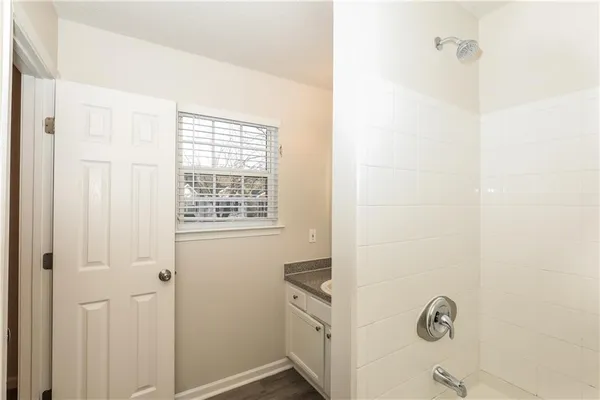 a bathroom with a shower