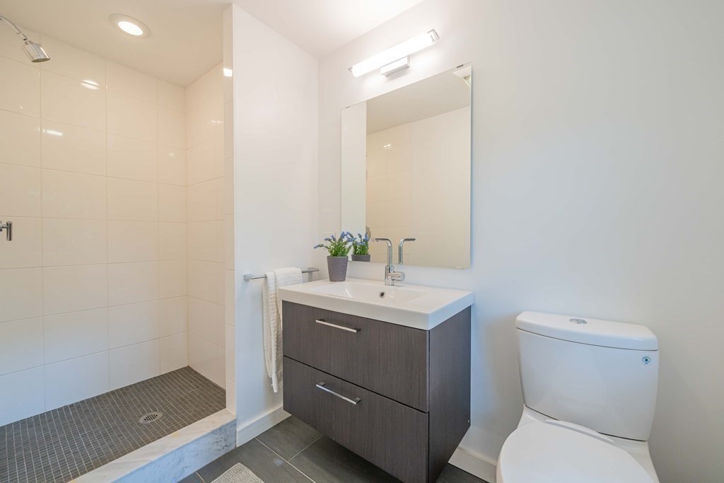 49 Baskin Road Lexington, MA 02421 - Photo 27 of 42 a bathroom with a toilet a sink and mirror