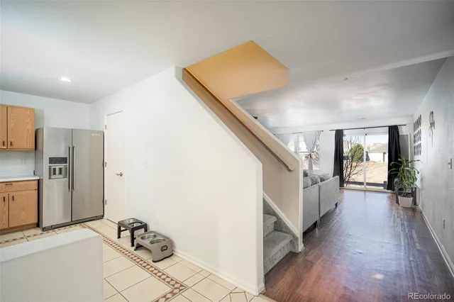 a view of hallway with stairs