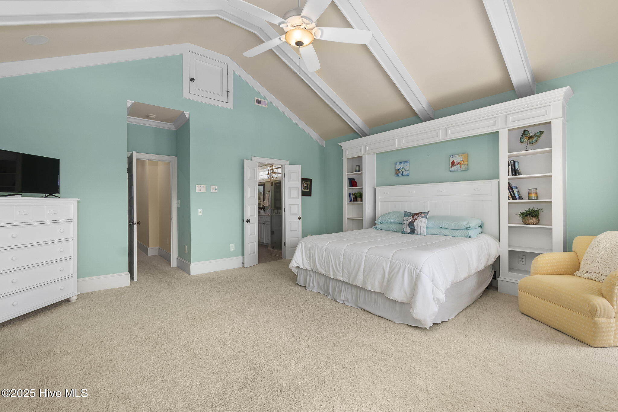 116 Salter Path Road, Unit 102 SEABROOK Pine Knoll Shores, NC 28512 - Photo 22 of 58 Primary bedroom suite w/ private porch