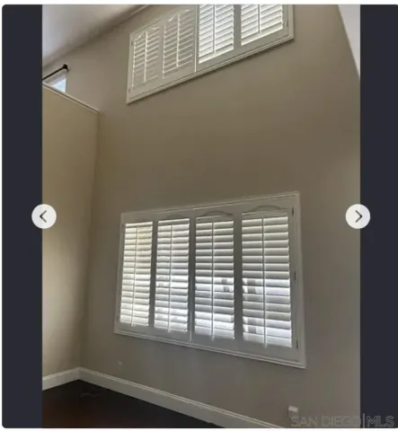 a view of a window in an empty room