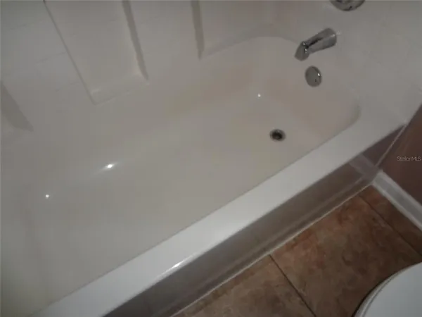 a bathroom with a bathtub