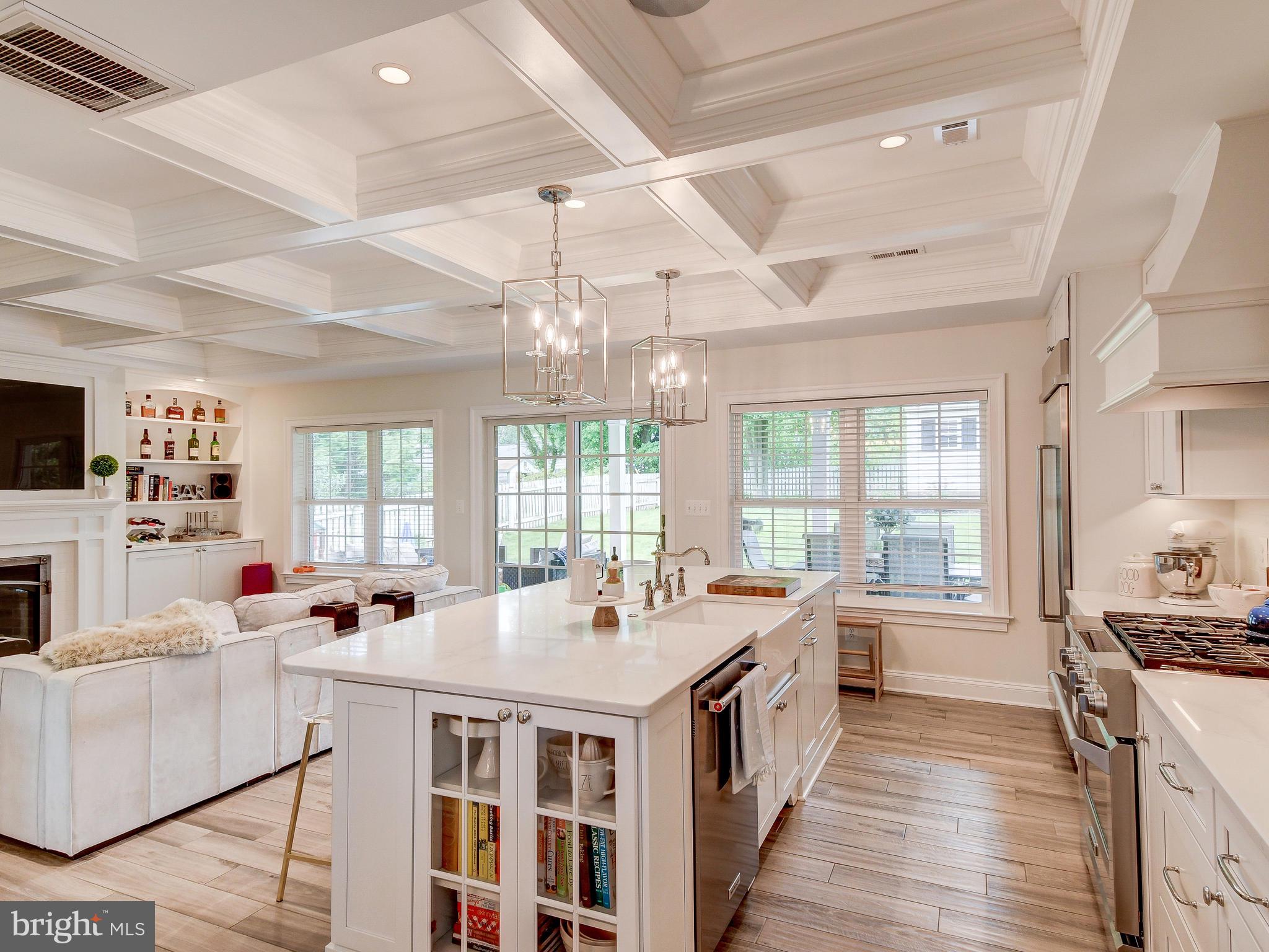 6621 Loch Hill Road Baltimore, MD 21239 - Photo 11 of 45 Coffered Ceiling in Kitchen/Family Room