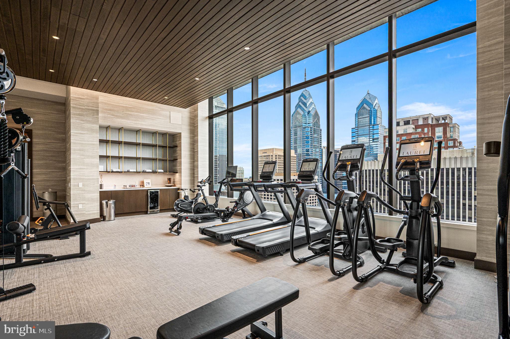 1911 Walnut Street, Unit 4102 Philadelphia, PA 19103 - Photo 15 of 25 a view of a room with gym equipment