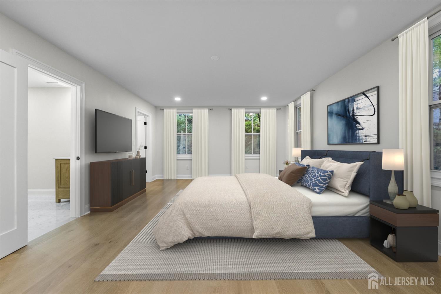 2 Beech Lane Edison, NJ 08820 - Photo 17 of 51 a spacious bedroom with a bed and a flat screen tv