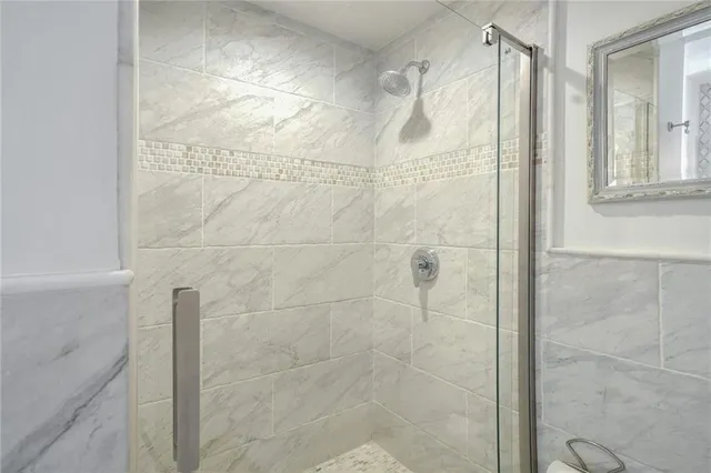 a bathroom with a shower