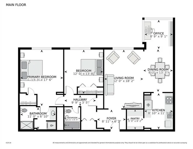 a front view of a building