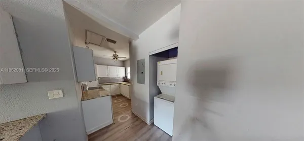 a room with a washer and dryer
