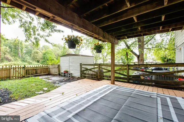 a view of wooden deck