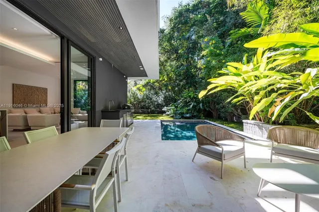 a backyard of a house with lots of green space