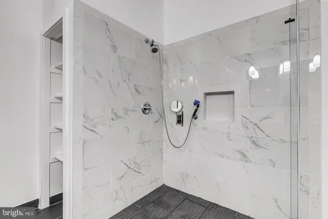 a bathroom with a shower