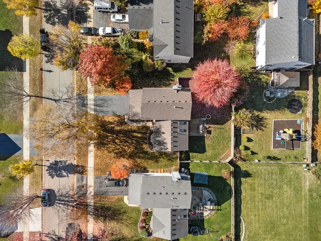 an aerial view of a city with ocean view