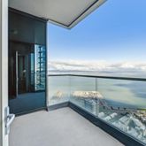 a view of a balcony from a room